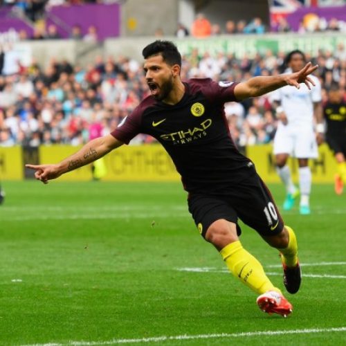 Aguero hits brace as City win