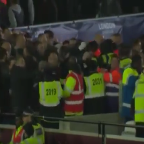 Fans clash at the Olympic Stadium