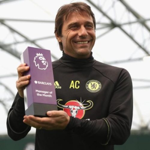Conte pips Wenger, Klopp to monthly award