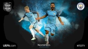 Read more about the article De Bruyne, Aguero nominated for Uefa XI