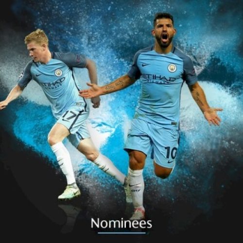 De Bruyne, Aguero nominated for Uefa XI