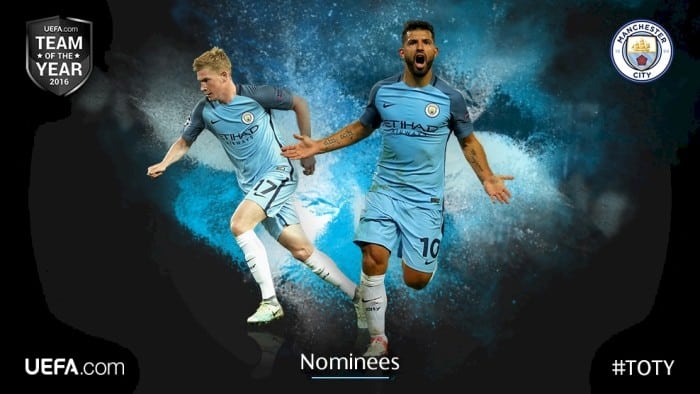 You are currently viewing De Bruyne, Aguero nominated for Uefa XI