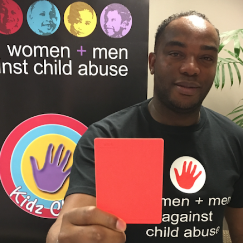 Benni shows child abuse the red card
