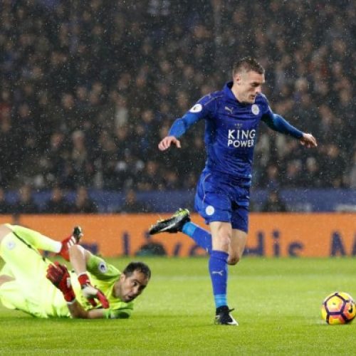 A Vardy hat-trick inspired Leicester victory