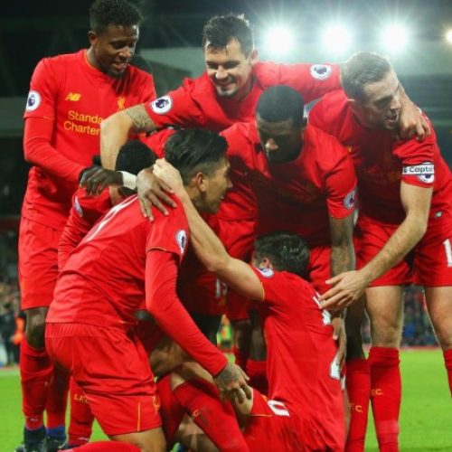 Liverpool hit four, move to second