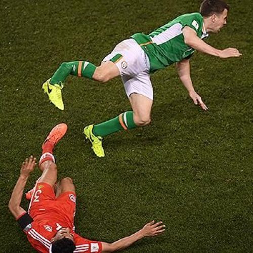 WATCH: Ireland defender breaks leg in horror tackle