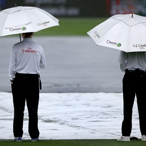 Proteas struggle on rain-affected day