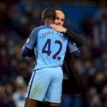 Ex-Manchester City midfielder Yaya Toure and manager Pep Guardiola