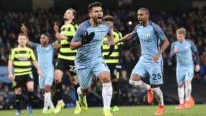 Read more about the article Aguero’s brace helps City eliminate Huddersfield