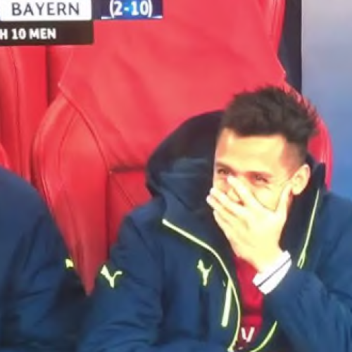 WATCH: Vidal scores No 5, Sanchez caught laughing