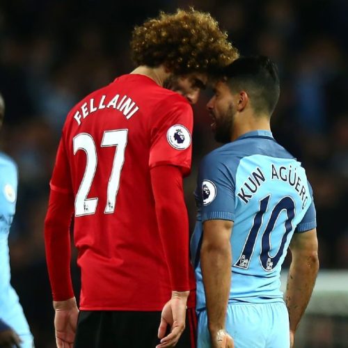 City and United share spoils, Fellaini sees red