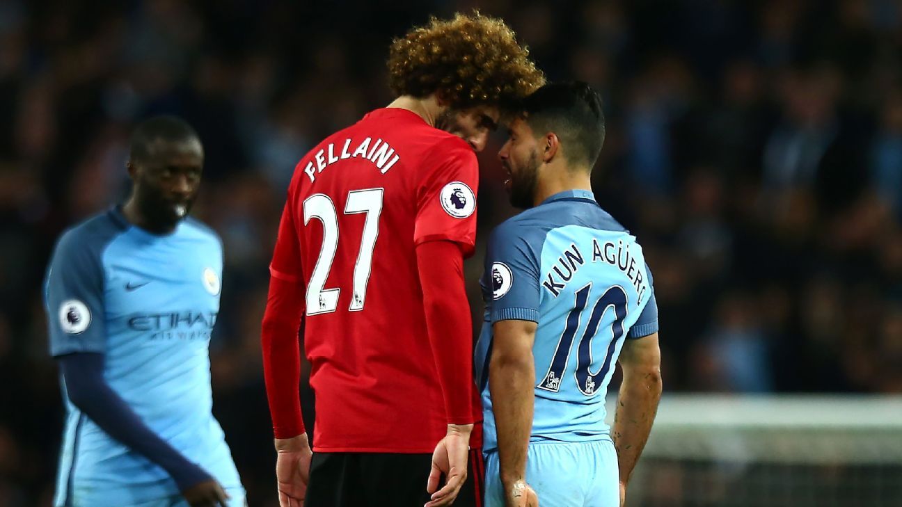You are currently viewing City and United share spoils, Fellaini sees red