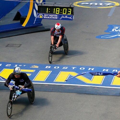 Van Dyk outsprinted in nailbiting Boston marathon