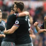 Southampton celebrating their win against Middlesbrough