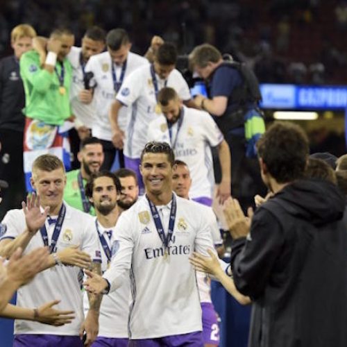 WATCH: Ronaldo leads Madrid UCL celebrations