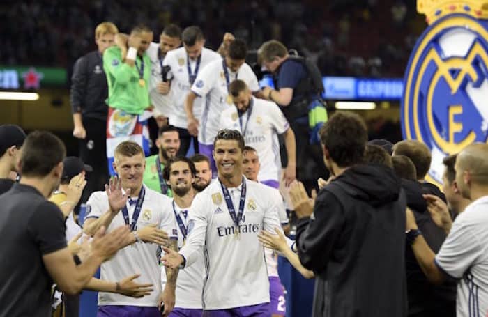 You are currently viewing WATCH: Ronaldo leads Madrid UCL celebrations