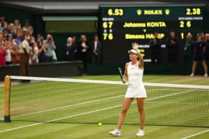 Read more about the article Konta upsets Halep to set up Venus showdown