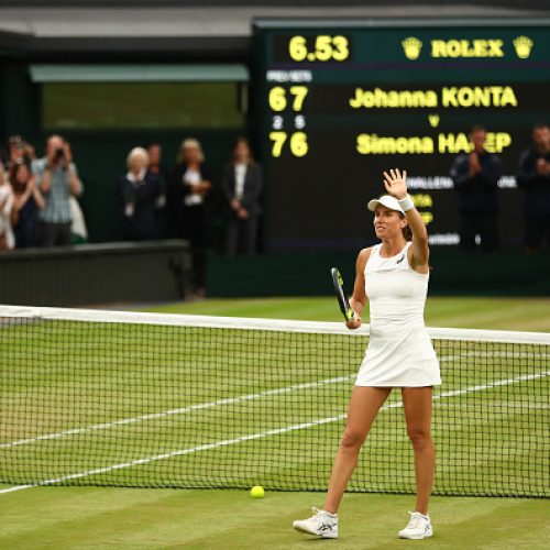 Konta upsets Halep to set up Venus showdown