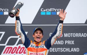 Read more about the article Marquez wins German MotoGP to take series lead