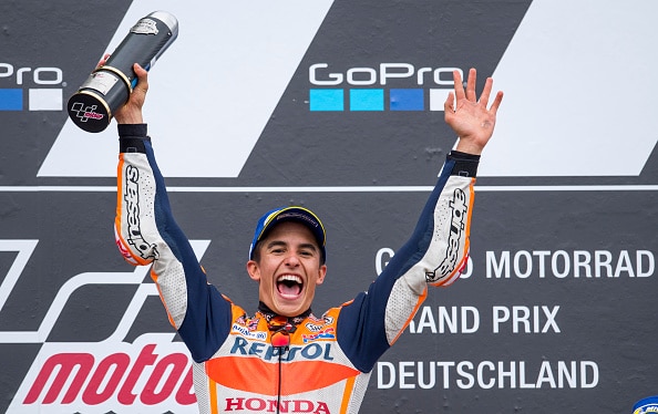 You are currently viewing Marquez wins German MotoGP to take series lead