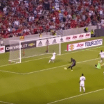 Romelu Lukaku scores his first goal for United