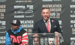 Read more about the article Watch: First Mayweather-McGregor press conference