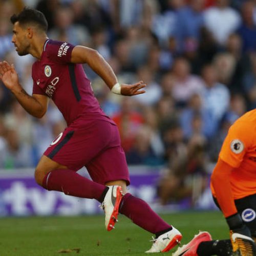 Aguero on target as City beat Brighton