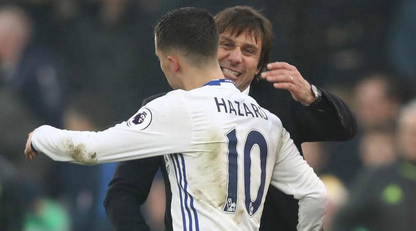 You are currently viewing Hazard heaps praise on Conte