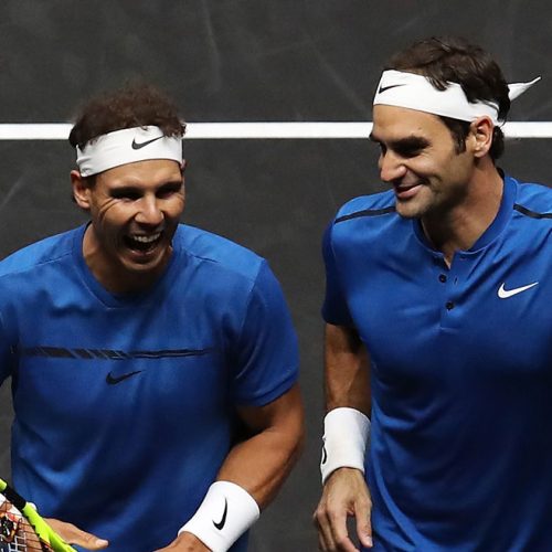 Watch: Federer, Nadal win doubles match