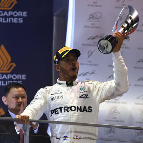 Hamilton wins after Vettel crashes out