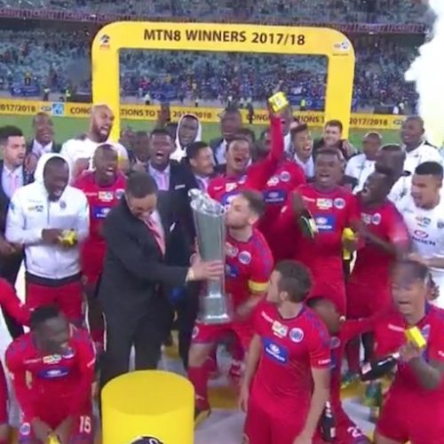 Watch: SuperSport lift the MTN8 trophy