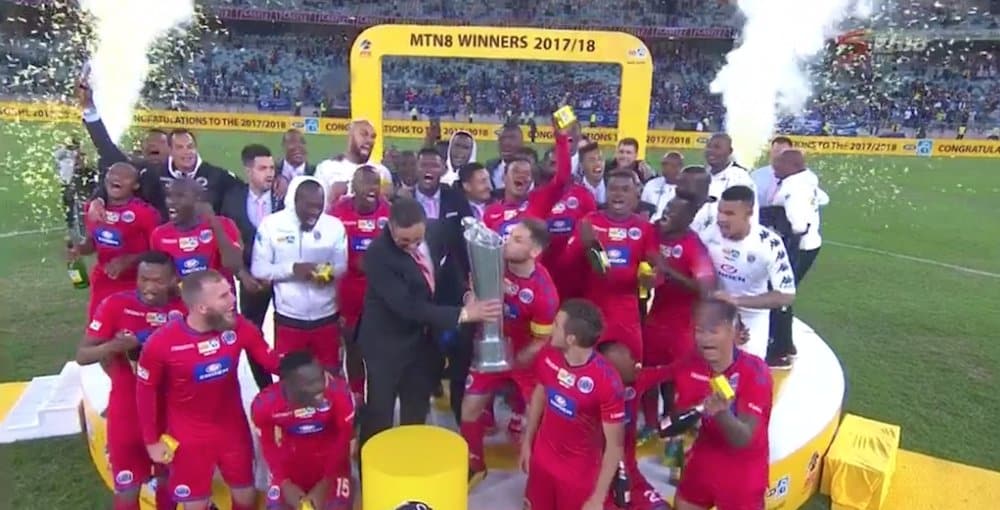You are currently viewing Watch: SuperSport lift the MTN8 trophy