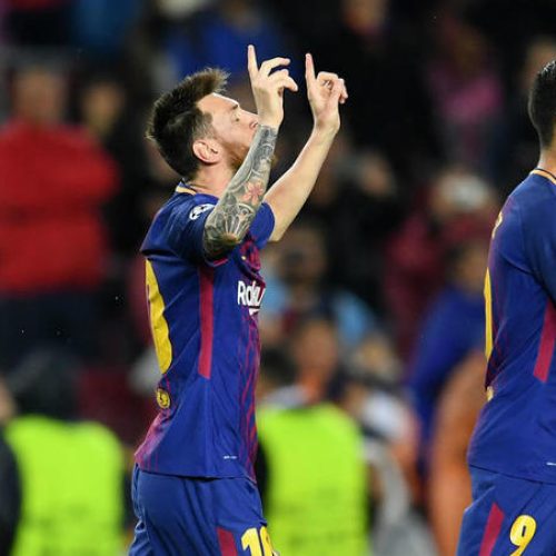 Ton up for Messi as Barca ease past Olympiacos