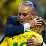 Tite and Neymar of Brazil.