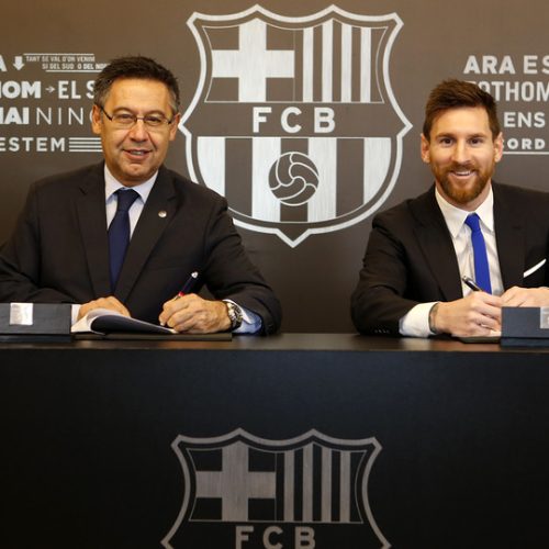 Messi signs new deal at Barca