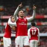Arsenal's Pierre-Emerick Aubameyang celebrates his goal.