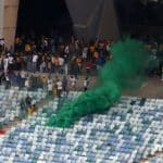 Fans vandalising the Moses Mabhida Stadium.