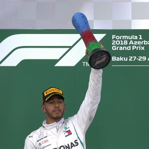 Hamilton wins chaotic Azerbaijan Grand Prix