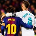 FC Barcelona's striker Lionel Messi and Real Madrid's defender Sergio Ramos.