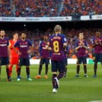 Andres Iniesta prior to his final game for Barcelona at Camp Nou