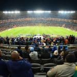 A packed FNB Stadium for the match between Mamelodi Sundowns and Barcelona.