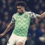 Alex Iwobi in the Nigeria World Cup kit.