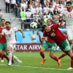 Aziz Bouhaddouz of Morocco scores an own goal