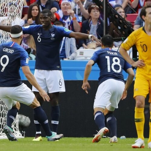Watch: Griezmann and Pogba guide France past Australia