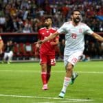 Diego Costa celebrating his goal against Iran