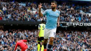 Read more about the article Aguero nets hat-trick as City run riot over Huddersfield