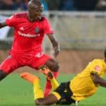 Tumelo Khutlang of Black Leopards and Ben Motshwari of Orlando Pirates