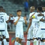 Bidvest Wits celebrate opening the scoring against Orlando Pirates.
