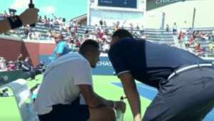 Read more about the article Watch: Umpire gives Kyrgios pep talk