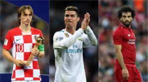 Read more about the article Modric, Ronaldo, Salah Uefa Player of the Year nominees